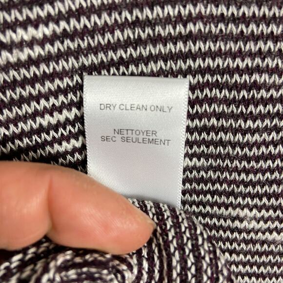 NSF Sweater Thermal Knit Pullover Sweater Size L Purple White Heathered Stripe - Picture 10 of 12